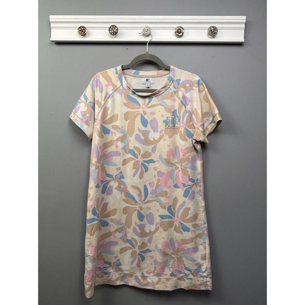 Juicy Couture Firework Floral Pebble T-Shirt Dress Womens XL‎ Knit Y2K Flaw